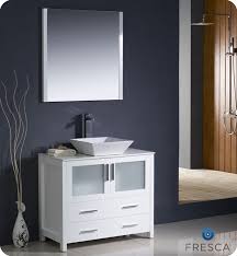 Fresca Torino 36 White Modern Bathroom Vanity With Vessel Sink