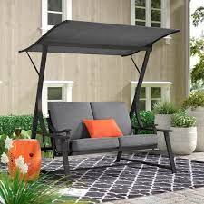 The attached canopy helps provide welcome shade when sitting on. Relax In Your Yard Or On Your Patio Or Veranda With The Gentle Rocking Motion Of This Porch Swing Incl Garden Swing Seat Porch Swing With Stand Porch Swing