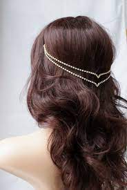 Gold Wedding Headpiece Bridal Accessory Hair Chain Crystal Etsy In 2021 Hair Jewelry Wedding Crystal Hair Accessories Hair Jewelry