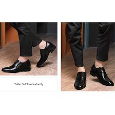 Complete your look with the timeless simplicity of brown and black shoes paired with your suit, for a sophisticated finish. Stylish Men Oxford Black Formal Dress Shoes Gives You Extra Height 7 Cm 2 76 Inches