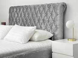 The luxury italian designer velvet upholstered bed, a beautiful bed that epitomises modern italian furniture. Queen King Bed Frame Velvet Fabric Grey Silver Upholstered Vs Pu Leather