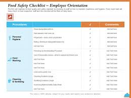 This is the information that the contractor must convey to the worker to be in compliance with the regulation. Improving Restaurant Operations Food Safety Checklist Employee Orientation Ppt Powerpoint Presentation Slides Deck Pdf Powerpoint Templates