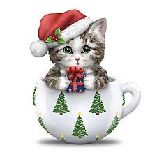 See more ideas about christmas cats, kitty, christmas animals. Deck The Paws Christmas Cat Kitten In A Teacup Figurine Hamilton Collection Enchanted Treasures Gifts