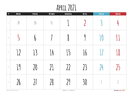 Monatskalender märz 2021 auf 1 din a4 seite, quer. Kalender April 2021 Zum Ausdrucken Kostenlos Kalender 2021 Zum Ausdrucken