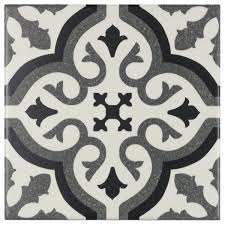 Black And White Porcelain Mosaic Tile Mto0234 Modern 6x6 Deco Patterned Black Gray Off White Matte Porcelain Tile Tile Patterns Mosaic Tile Backsplash Porcelain Mosaic