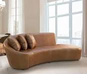 Sofá Living Design Moderno 230cm Couro Brilhante Conhaque ...