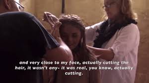 Image result for yoren cuts arya's hair