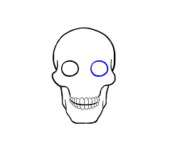 Draw the top half of a circle. How To Draw A Skull Step By Step Tutorial Easy Drawing Guides