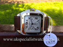 Who do you think wins?superman vs flash: Cartier Santos 100 Chrono Xl Steel 18ct Gold W20091x7 Uk Specialist Watches