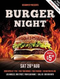 Free Burger Night Psd Flyer Template Burger Night Burger Flyer
