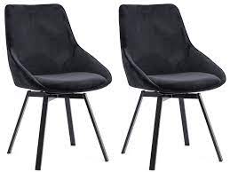 by boo beau draaibare stoel set van 2 fluweel zwart zwart metalen poten stoelen zwart fluweel zwart
