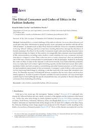 F3 | fashion fast forward. Pdf The Ethical Consumer And Codes Of Ethics In The Fashion Industry