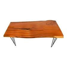 Welland natural edge coffee table small, hairpin coffee table, natural wood end table, wood slab table 28 l x 20 w x 20.5 t. Vintage New Wood Slab Coffee Tables Chairish