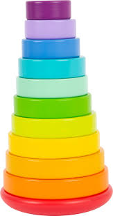 Die richtige reihenfolge der regenbogenfarben ist eine wesentlich kniffligere frage. Small Foot Company Stapelturm Steckspiel Regenbogen Neu Dreams4kids