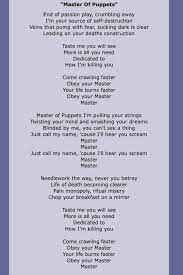 Metallica Master Of Puppets Off Of Master Of Puppets Metallica Lyrics Great Song Lyrics Slipknot Lyrics