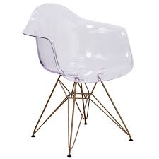 Clear Side Chair W Gold Base Fh 132 Cpc1 Gg In 2020 Side Chairs Clear Chairs Transparent Chair