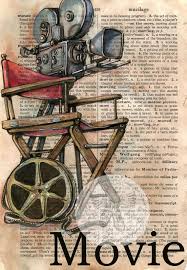 Print Movie Mixed Media Drawing On Distressed Dictionary Page Book Page Art Dictionary Art Book Art