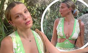 Millie Bobby Brown looks stylish in a green dress during Sardinia trip with  her beau Jake Bongiovi | Daily Mail Online