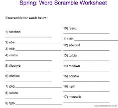 The worksheet is an assortment of 4 intriguing pursuits that will enhance your kid's knowledge and abilities. Spring Coloring Pages Nature Spring Word Scramble Worksheet Printable 2021 615 Coloring4free Coloring4free Com