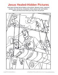 Part 3 in our series on the signs of jesus from john's gospel. Jesus Healed The Paralytic Hidden Pictures Bible Coloring Page