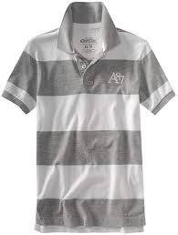 Aeropostale Mens Thick Stripe Rugby Polo Shirt Grey Xs At