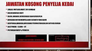 Kerja kosong jobs now available in gombak. Sebar Kerja Jawatan Kosong Di Mutiara Mart Sri Gombak Facebook