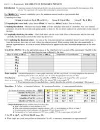 Select potassium nitrate, and click ok. Effect Of Temperature On Solubility Of A Salt