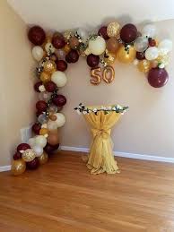 Gold 50th Birthday Party Ideas For Mom Balloondecorationdiy Birthday Party Balloon 50th Birthday Decorations Birthday Decorations