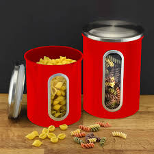 10 strawberry street kitchen canister set, 3 piece, fleur red. Buy Canister Sets For Kitchen Counter Red Kitchen Decor And Accessories Sugar Containers For Countertop Flour Sugar Canister Set Sugar Jars For Kitchen Kitchen Canisters Set Of 4 Online In Vietnam B08r5d4r9d