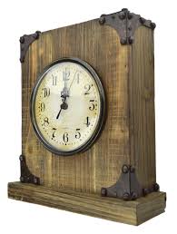 The bulova b7340 tremont desk clock has a hardwood case with an antique walnut finish. Lulu Decor Reclaimed Wood Shabby Chic Rustic Wood Tabletop Clock With Antique Look Key Holder In Hidden Area Desk Clock Buy Online In Bahamas At Bahamas Desertcart Com Productid 17625830