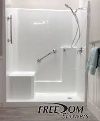 Freedom Easy Step Shower Left Seat 1 Piece 60 X 33 Fiberglass Shower Shower Stall Shower Remodel