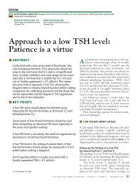 pdf approach to a low tsh level patience is a virtue