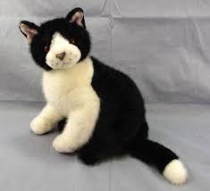 Checkers Black White Cat Stuffed Animal Plush Doll 12 Russ Berrie Vintage Toy Cats White Cat Plush Dolls