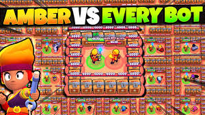 Players of brawl stars are going to be fascinated by the graphics and gameplay. New Amber Vs All Brawlers Bots In Brawl Stars She Is Op Youtube