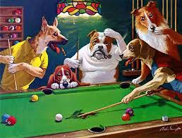 Dogs Playing Snooker Paintings My Grandad Had These In His Garage Next To The Pool Table I Always Found T Dogs Playing Pool Dogs Playing Poker Arthur Sarnoff