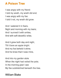 A Poison Tree William Blake Poison Tree Poems Wrath