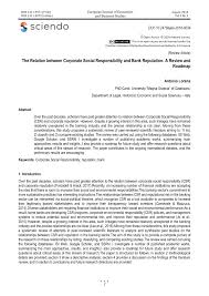 21 may 2021 (annual) study in: Pdf The Relation Between Corporate Social Responsibility And Bank Reputation A Review And Roadmap