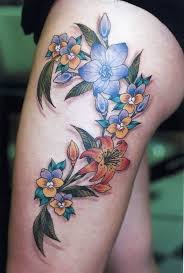 3d wolf thigh tattoos designs for girls looking very cute. Flower Thigh Tattoo Designs Wallpaper Download 600 X 888 Flower Wallpaper