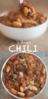 Vegetarian Chili Recipe With 3 Beans Healing Tomato Recipe Vegetarian Chili Recipe Recipes Vegetarian Recipes Easy