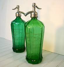 Vintage 1959 abe cohen blue seltzer bottle brooklyn new york with matching top great antique seltzer bottles (see shop for others) americanrecrafted. Green Seltzer Bottle From Czechoslovakia Bottle Vintage Bottles Seltzer