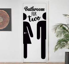 Upload your custom design in full color to match your accompanying bathroom decor. Bathroom For 2 Door Door Sticker Tenstickers
