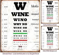 Wine Eye Chart Weathered Unmounted