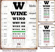 wine eye chart weathered unmounted