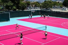 It's in the middle of a neighborhood in the heart. The Madonna Inn Tennis Courts San Luis Obispo Ca Tennis Tennis Travel Tennis Court