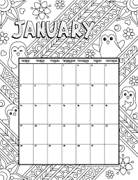 Free printable coloring page for adults. January 2020 Coloring Calendar Woo Jr Kids Activities In 2020 Coloring Calendar Kids Calendar Printable Coloring