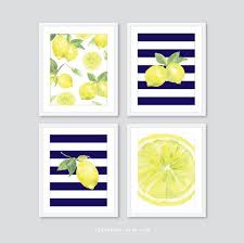 Lemon Prints Fruit Wall Decor Lemon Kitchen Wall Art Lemon Etsy Lemon Kitchen Decor Lemon Decor Yellow Kitchen Decor