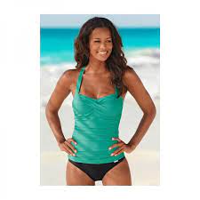 Maillot de bain femme tankini imprimé géométric ; Maillot De Bain Tankini Femme Lascana Bleu 3 Suisses