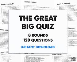 Use it or lose it they say, and that is certainly true when it comes to cognitive ability. The Great Big Quiz Pub Quiz Download Trivia Quiz General Etsy Family Quiz Questions Family Quiz Trivia Quiz