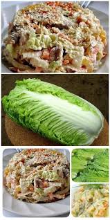 рецепт салата цезарь с курицей и сухариками и пекинской капустой Salat S Pekinskoj Kapustoj Perepoloh Ne Recept A Skazka Russian Recipes Recipes Cooking