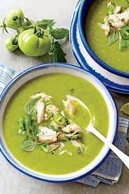 Green Tomato Soup With Lump Crabmeat Recipe Recipe Green Tomatoes Green Tomato Recipes Salads Up